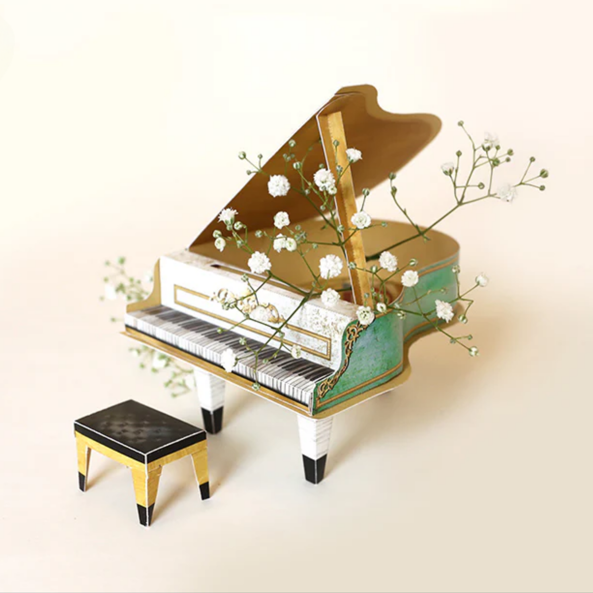 Kiyome Kraft Grand Piano DIY Desk Calendar 2024-2025 - Turquoise