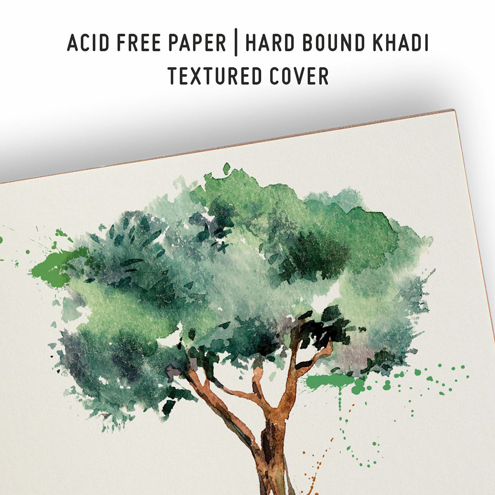 Kiyome Hard Bound Khadi Cover Sketchbook, Square, 200 GSM