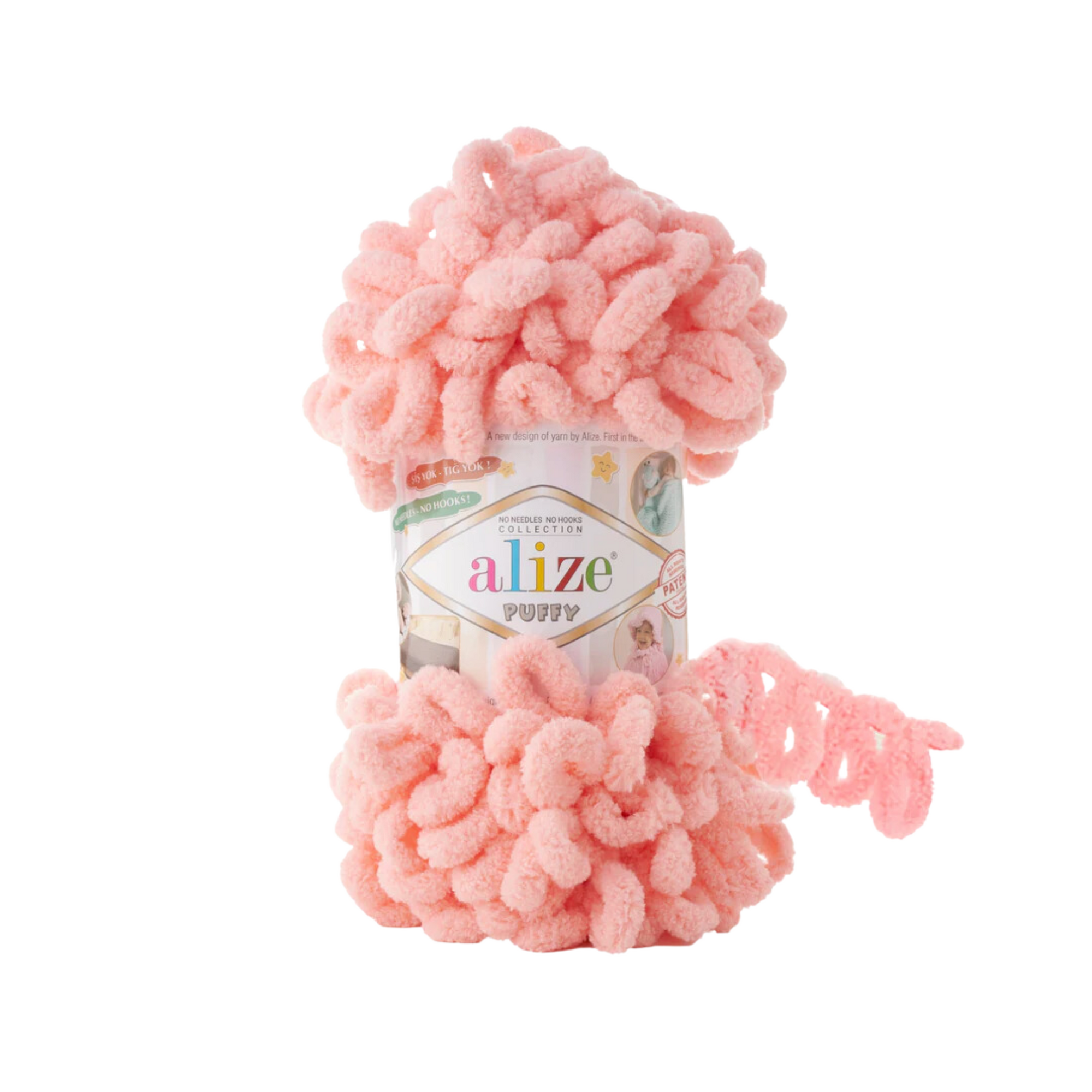 Alize Puffy Micro Poly Yarn 100g, Pinkish Orange - 529