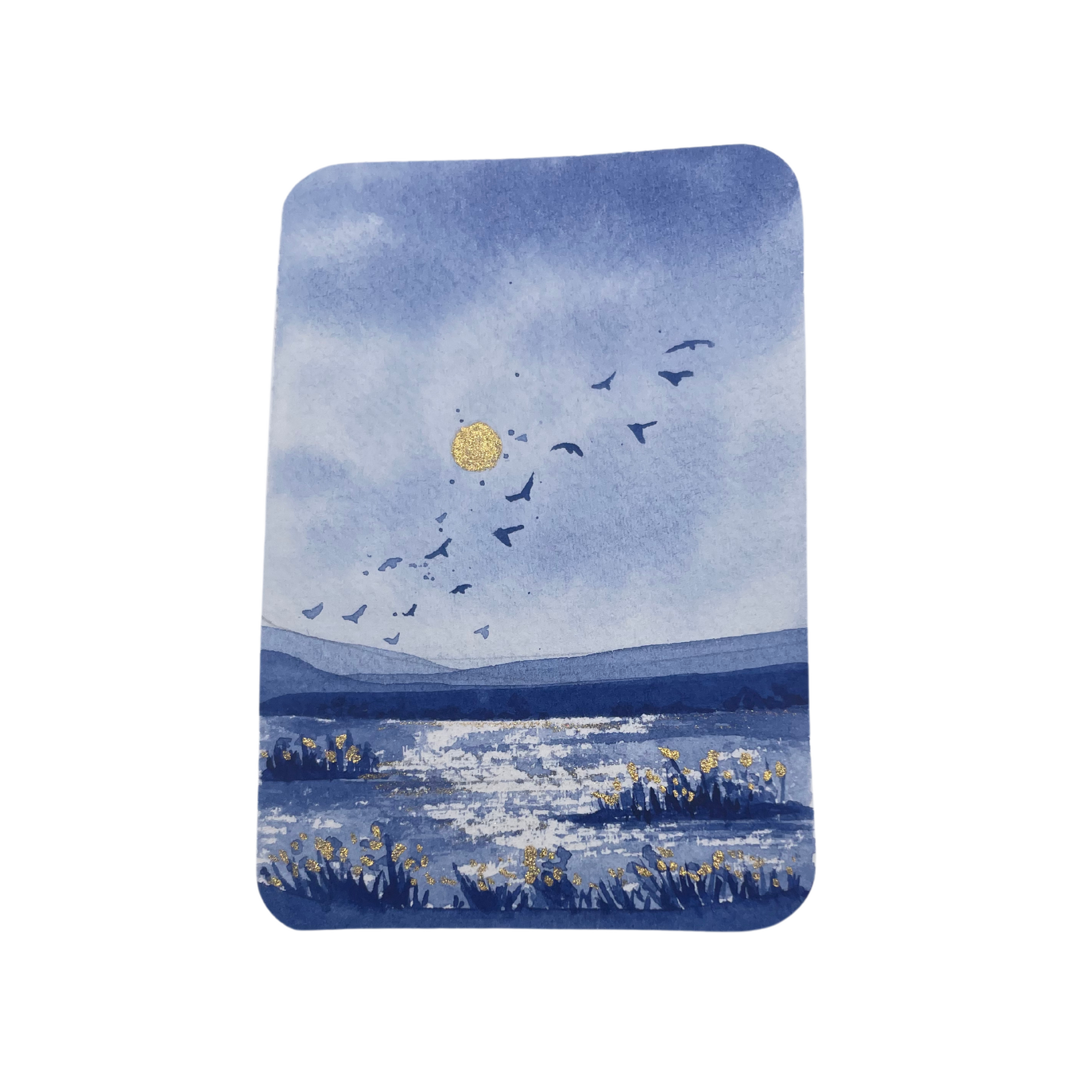 Winter Lake Scene Bookmark