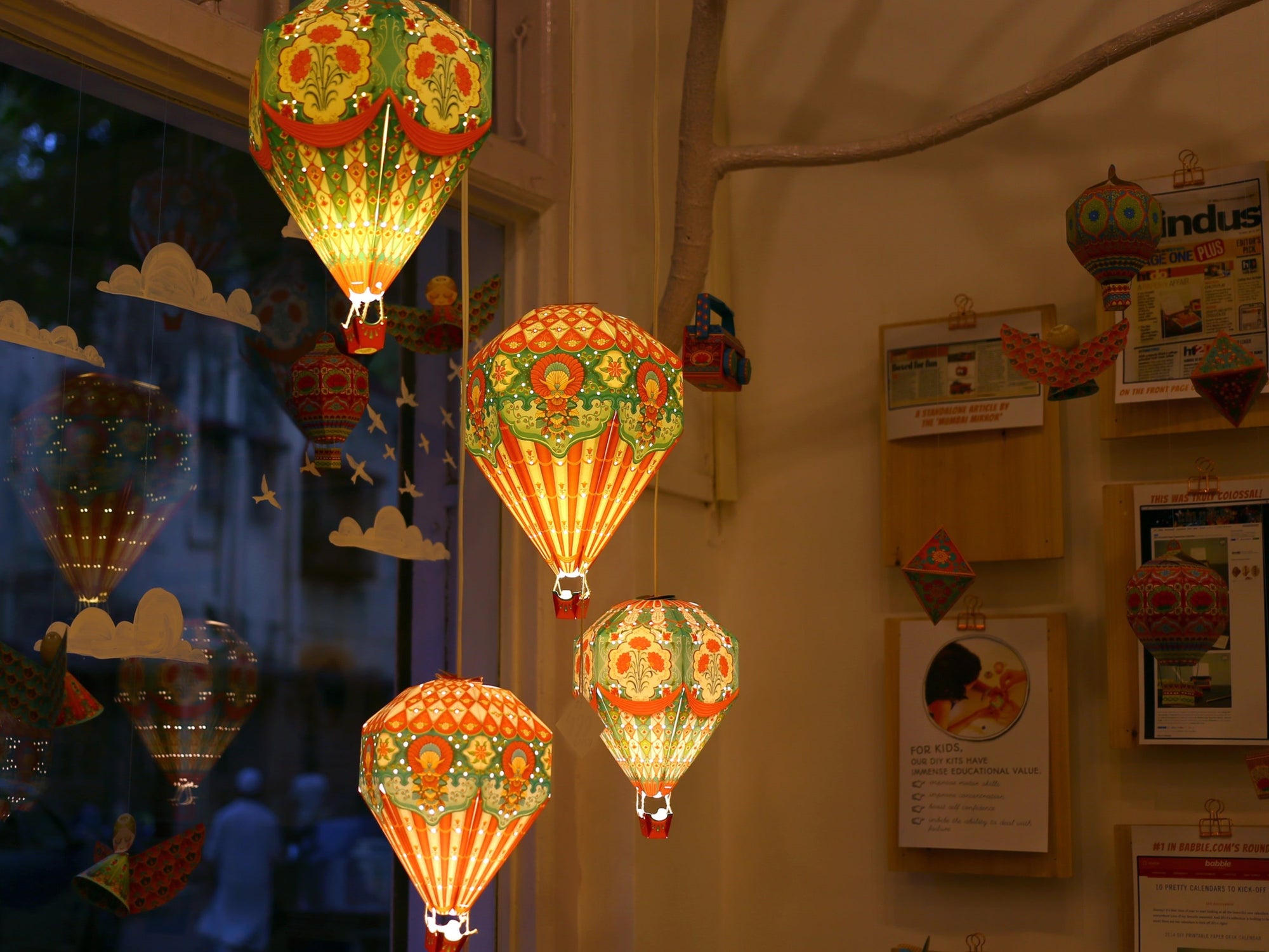 DIY Hot Air Balloon Lamp Shade | Small Blue